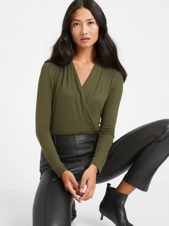 Banana Republic Tops - NWT BANANA REPUBLIC THREADSOFT LONG SLEEVE WRAP BLOUSE. EXCELLENT CONDITION!